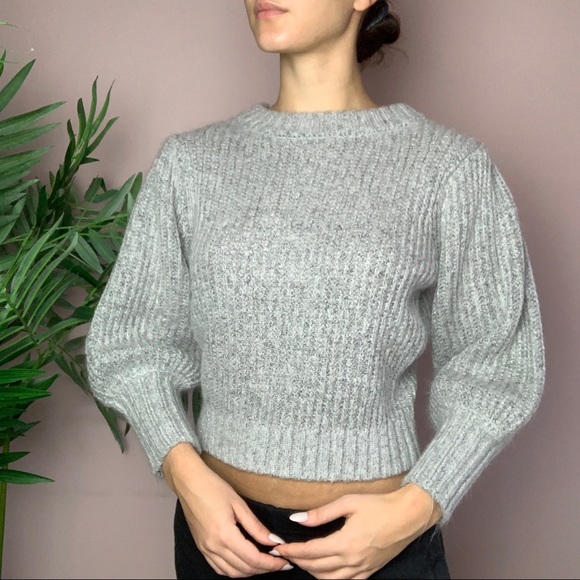 Dynamite Balloon Sleeve Crop Sweater - Picture 3 of 5